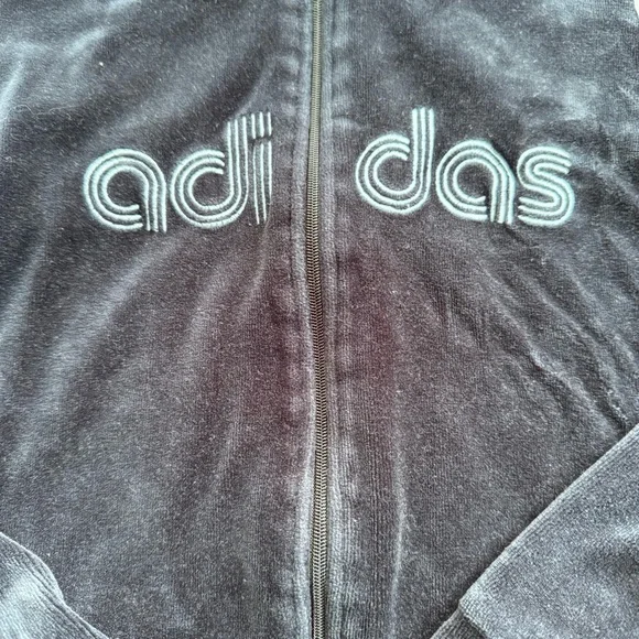 Vintage 2003 Children's Adidas Black and White Track Jacket with Stand-Up Collar - Picture 2 of 8